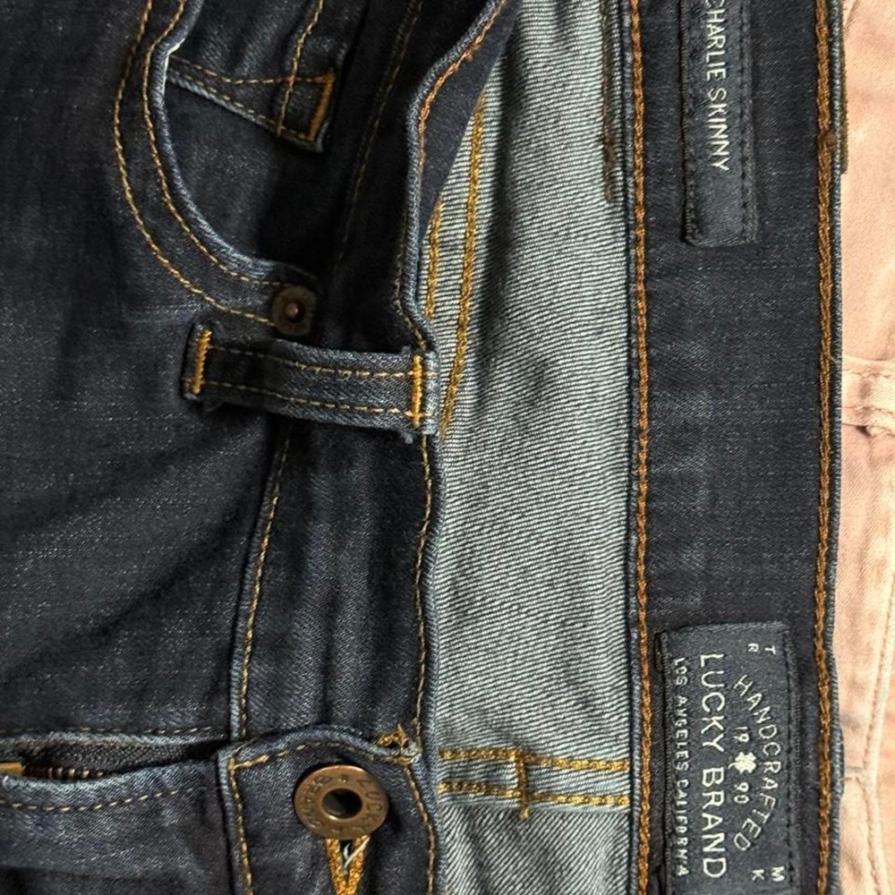 Lucky Brand Charlie Skinny Jeans Dark Wash Navy Blue Size 4/27 R